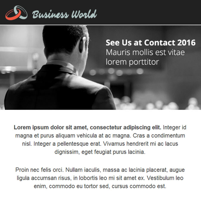 Business World - PSD to Responsive Newsletter - Xhtmljunction's client